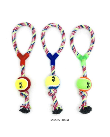 Παιχνίδι σκύλου σχοινί με μπάλα - 40cm - 12pcs