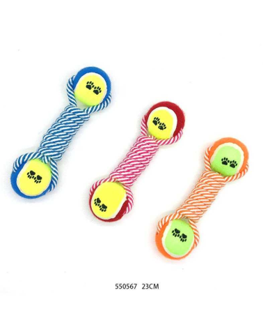 Παιχνίδι σκύλου σχοινί με μπάλες - 23cm - 12pcs