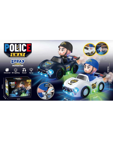 Ηλεκτρονικό αυτοκίνητο Police με εξάτμιση spray - 6608-29B