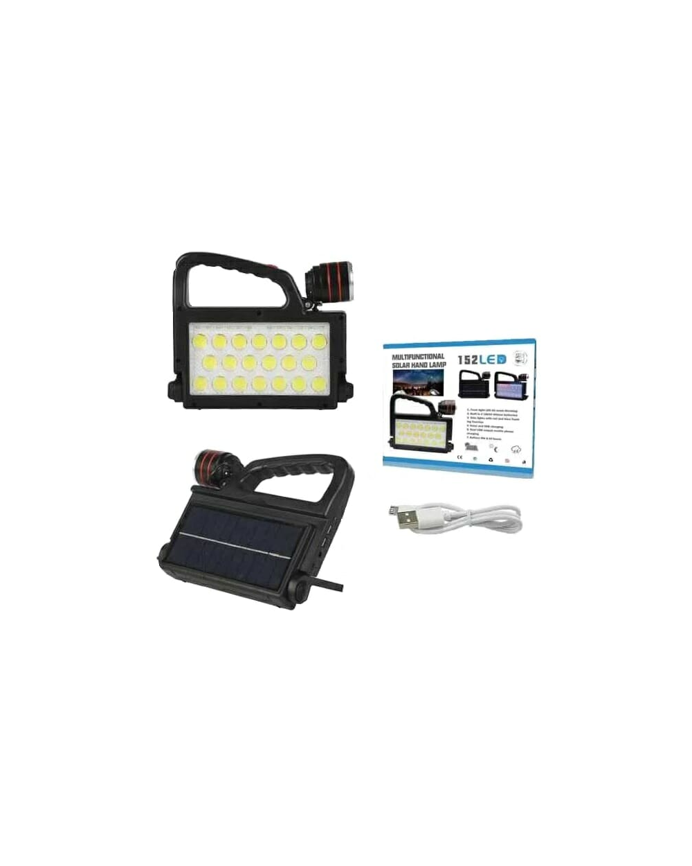 Επαναφορτιζόμενος ηλιακός φακός LED COB - XG-152