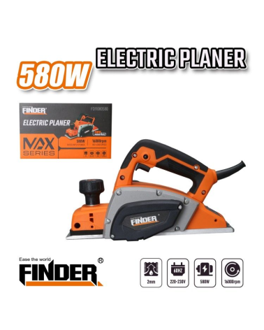 Χειροκίνητη ηλεκτρική πλάνη ξύλου - 580W - Finder