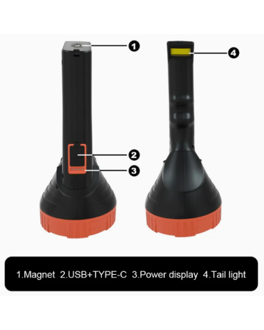 Επαναφορτιζόμενος φακός LED - 88069 - 182752 - Red/Black
