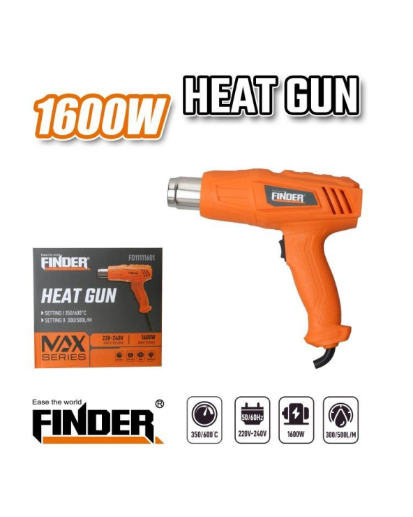 Πιστόλι θερμού αέρα - 1600W - Finder