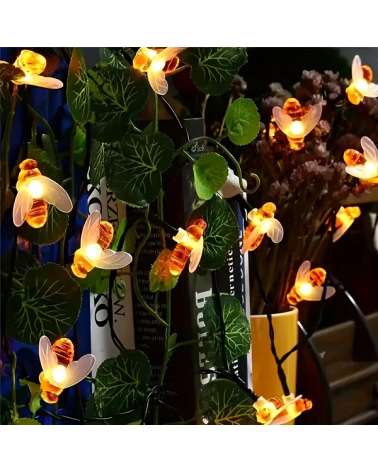 Ηλιακή γιρλάντα φωτισμού LED - Μέλισσα - 5m+1m - 20D - 152806 - Warm White