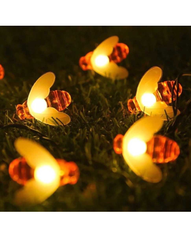 Ηλιακή γιρλάντα φωτισμού LED - Μέλισσα - 5m+1m - 20D - 152806 - Warm White