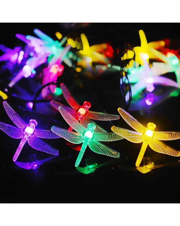 Ηλιακή γιρλάντα φωτισμού LED - Dragonfly - 5m+1m - 20D - 152820 - RGB