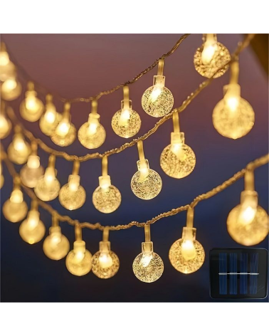 Ηλιακή γιρλάντα φωτισμού LED - Φυσαλίδα - 5m+1m - 20D - 152882 - Warm White
