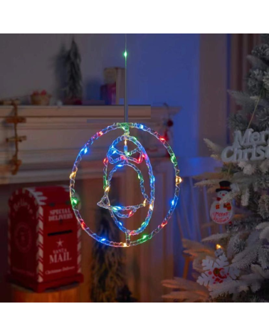 Χριστουγεννιάτικο φωτεινό διακοσμητικό 3D LED κρεμαστό - Καμπάνα - 2pcs - 272312 - RGB