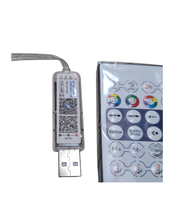Χριστουγεννιάτικα φώτα LED RGB με USB - Stars - 5m - 33L