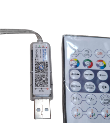 Χριστουγεννιάτικα φώτα LED RGB με USB - Stars - 10m - 66L