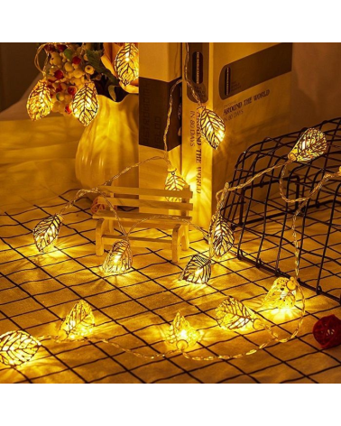 Χριστουγεννιάτικα φωτάκια LED μπαταρίας - Leaves - 3m/20LED