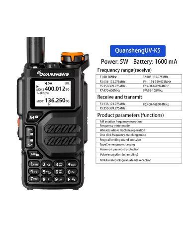 Φορητός πομποδέκτης UHF/VHF - UVK5 - Quansheng