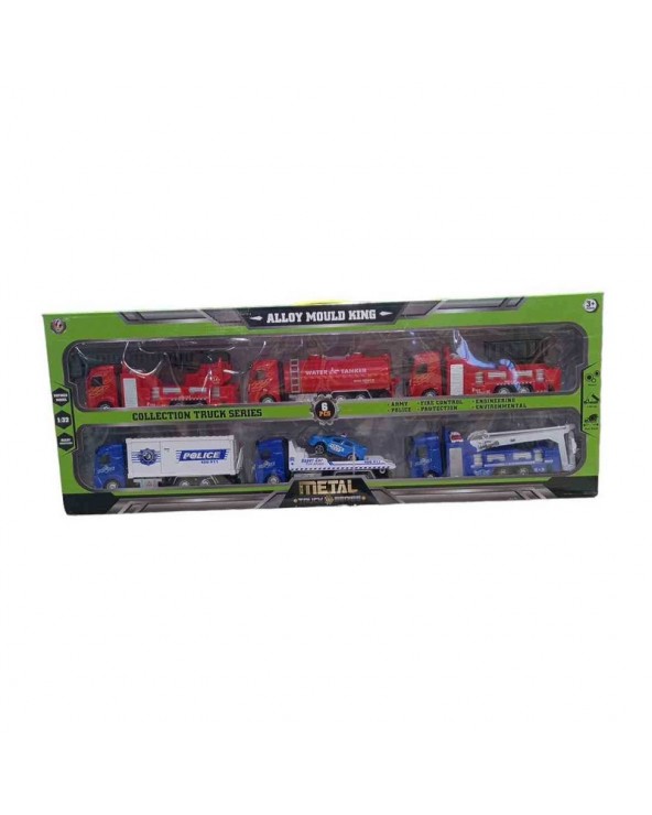 Σετ οχημάτων Πυροσβεστικής &amp;amp; Αστυνομίας - 6pcs