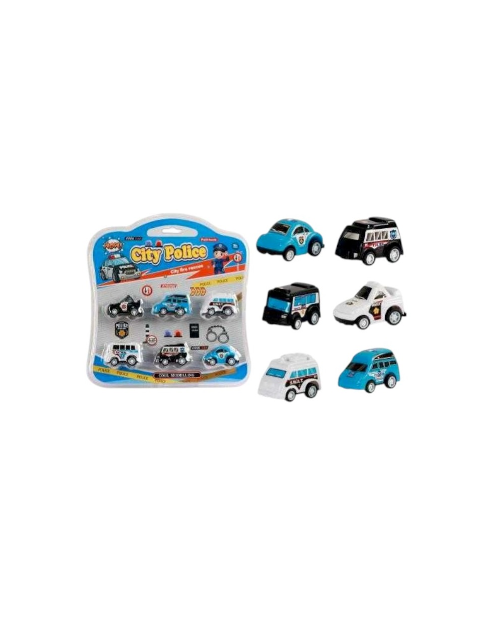Σετ mini αυτοκινητάκια - Police - 6pcs - 265-9C