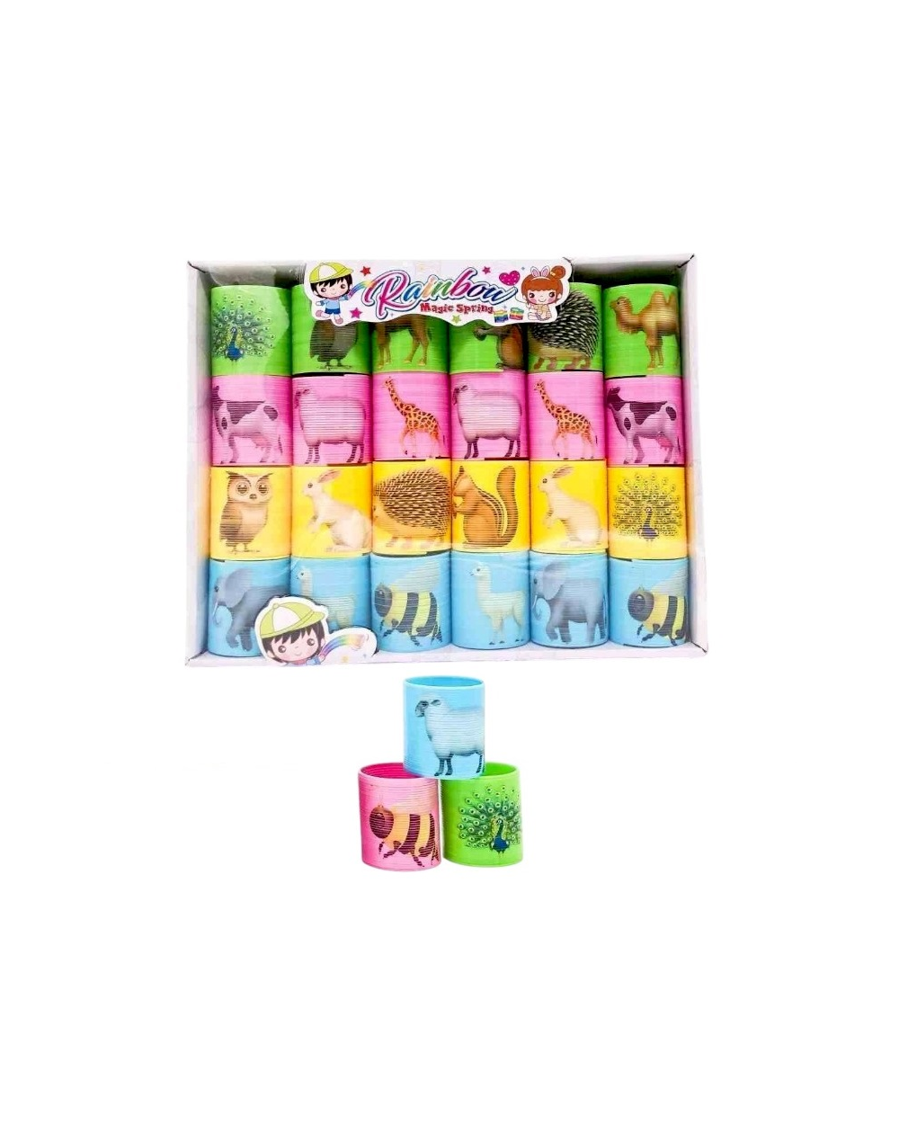 Σετ ελατήρια πολύχρωμα με ζωάκια - 24pcs - SM45-284