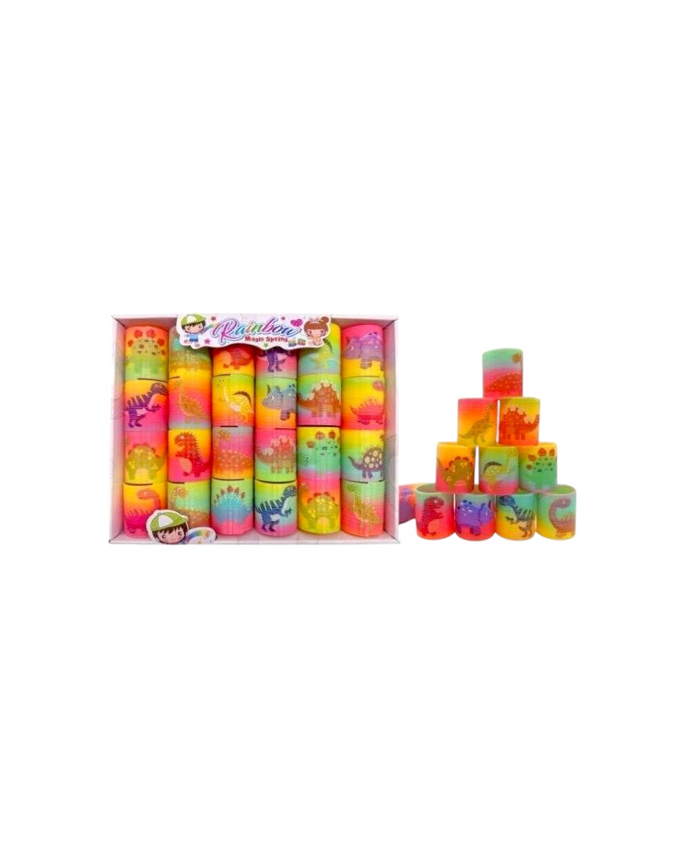 Σετ ελατήρια πολύχρωμα με Δεινόσαυρους - 24pcs - SM45-K2