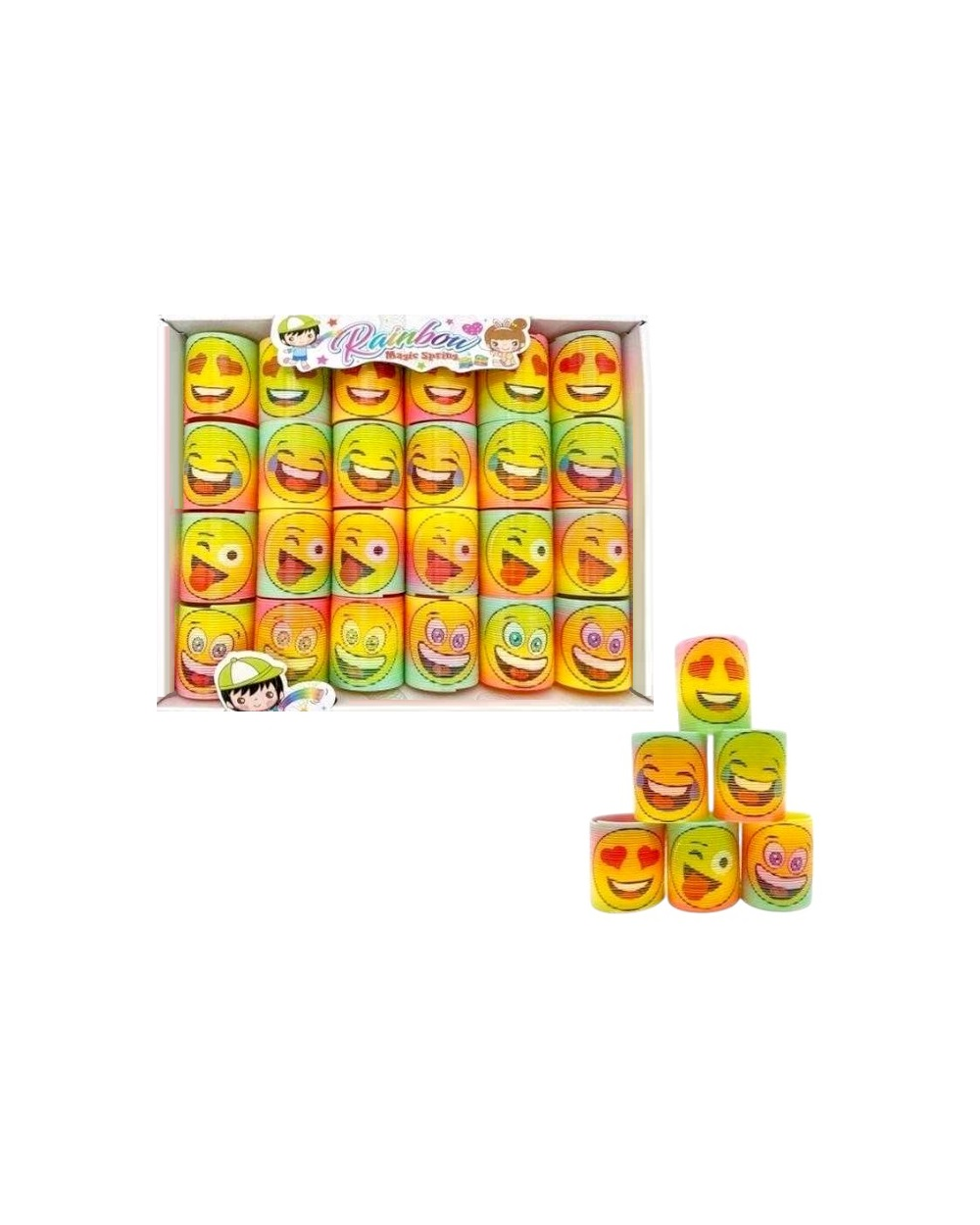 Σετ ελατήρια πολύχρωμα με φατσούλες - 24pcs - SM45-BQT