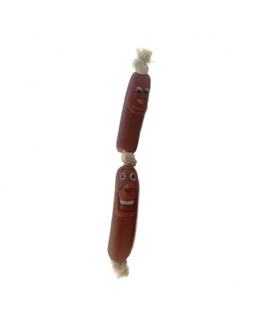 Παιχνίδι σκύλου Latex λουκάνικα με σχοινί - 23x3.5cm - 12pcs