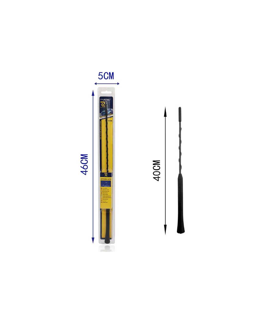 Κεραία οροφής αυτοκινήτου - Βιδωτή - Universal - YJ0288 - 40cm
