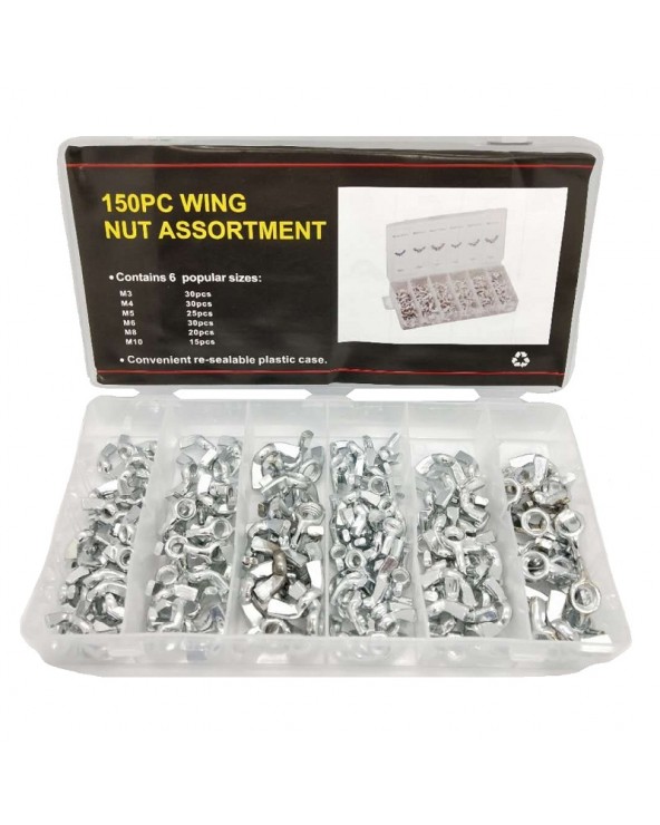 Σετ παξιμάδια πεταλούδα - 150pcs - 678177