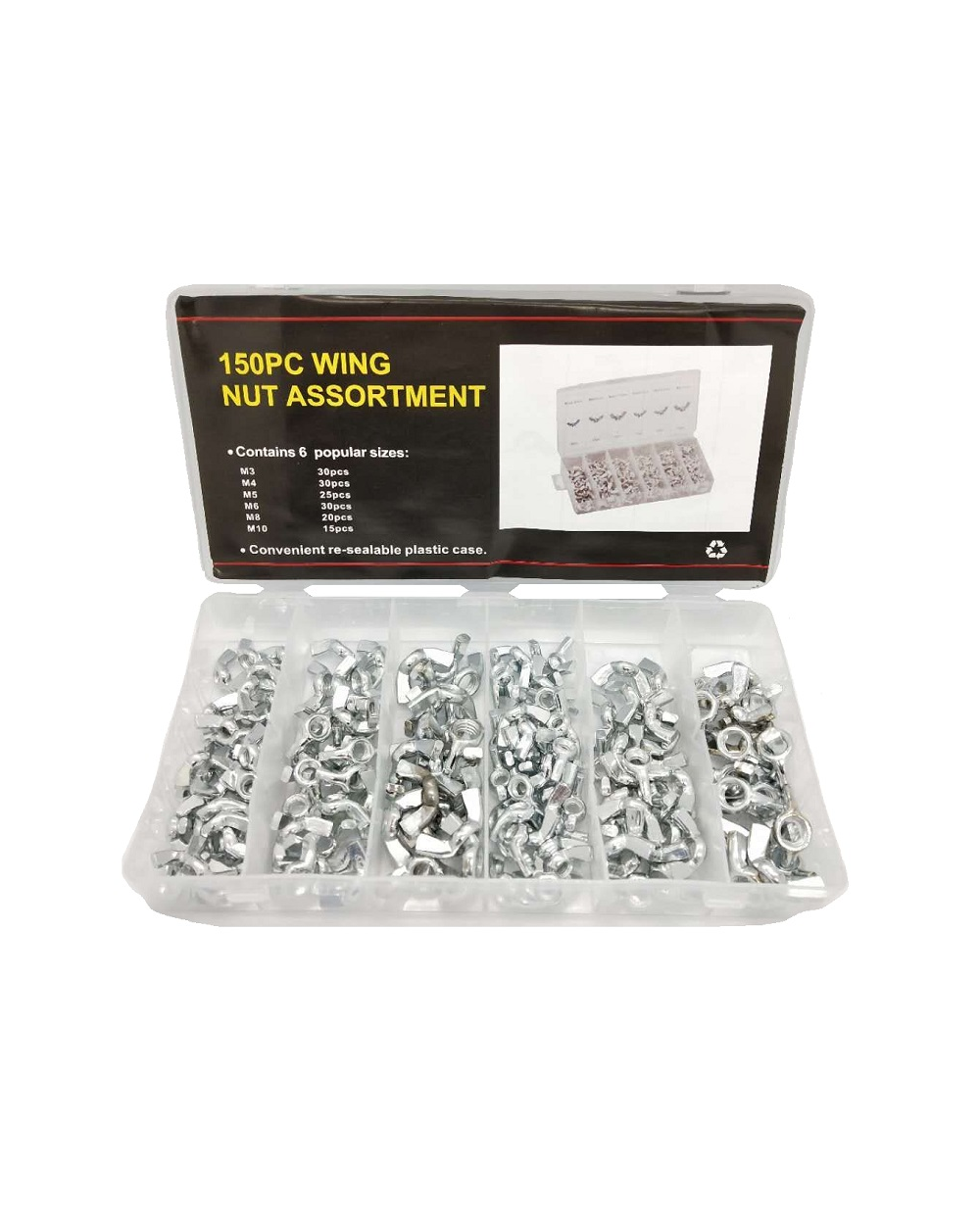 Σετ παξιμάδια πεταλούδα - 150pcs - 678177