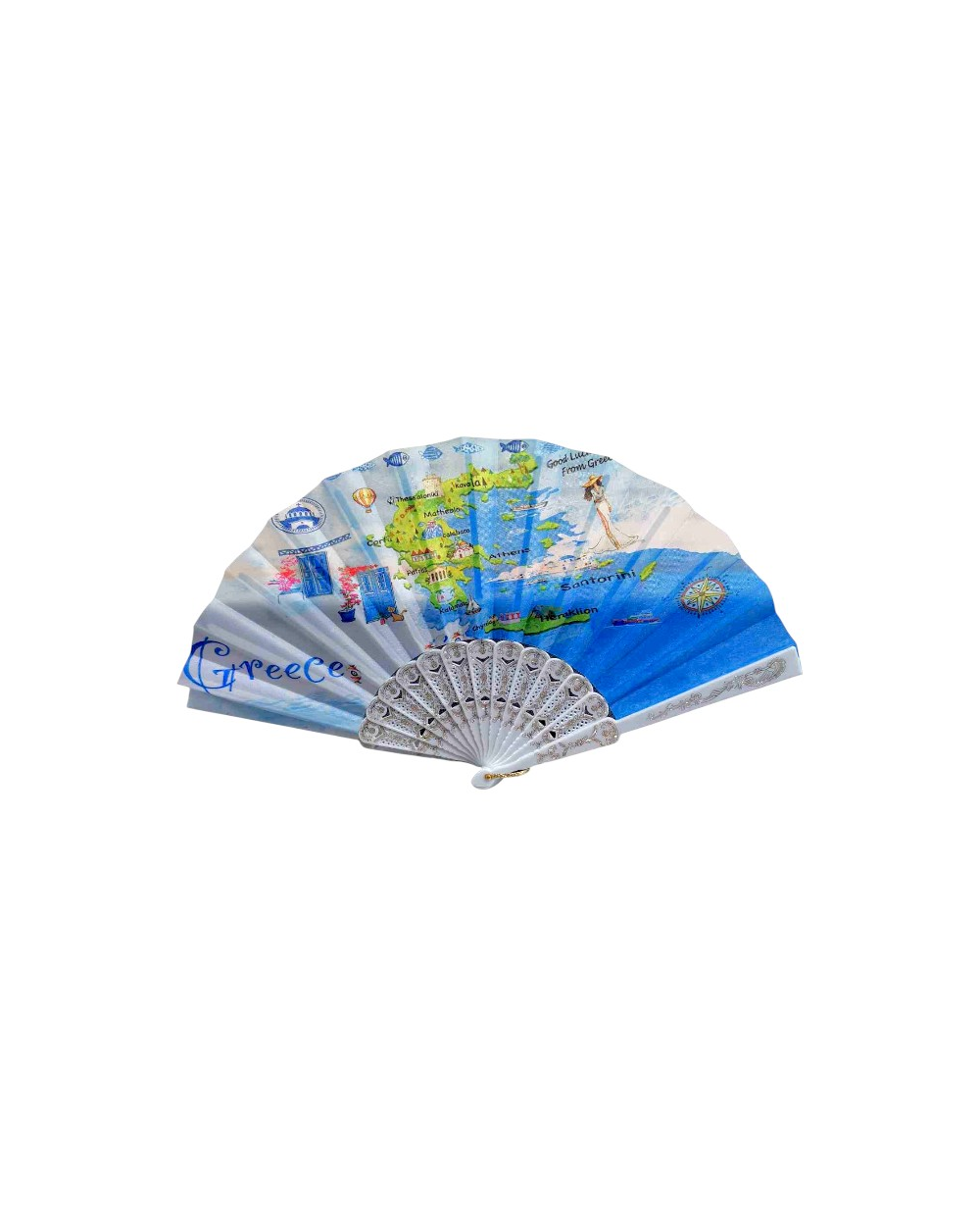 Βεντάλια χειρός Souvenir - Σετ 12 τεμάχια - Greece