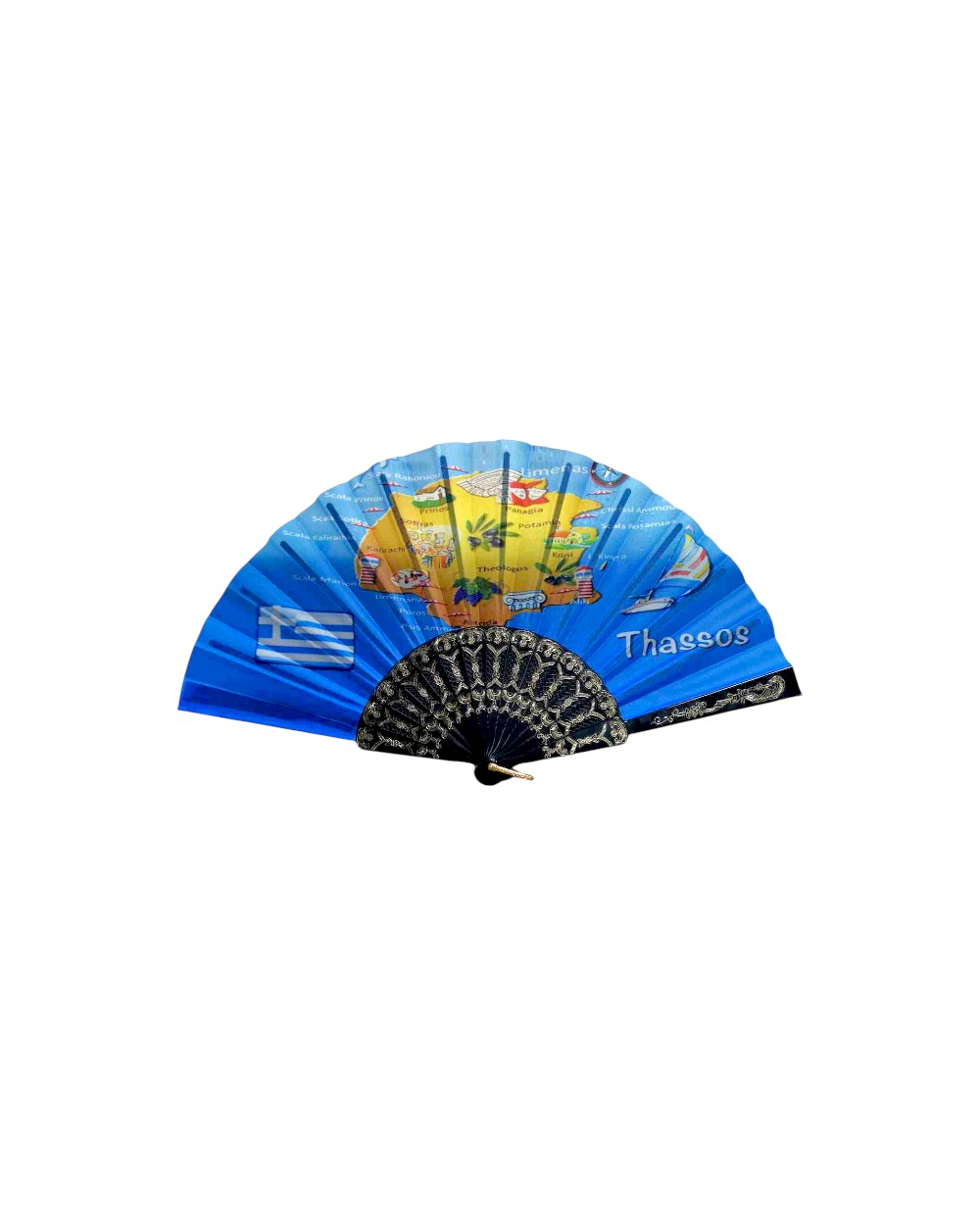 Βεντάλια χειρός Souvenir - Σετ 12 τεμάχια - Thassos
