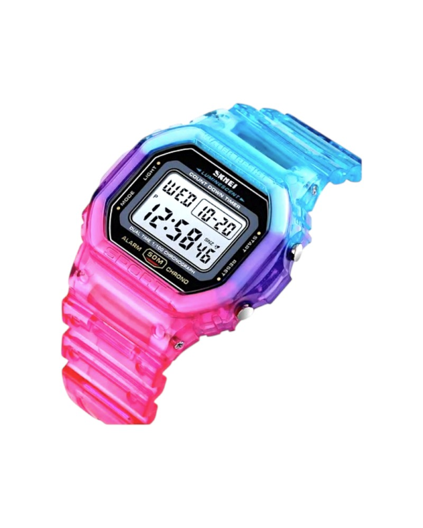 Ψηφιακό ρολόι χειρός – Skmei - 1622 - Pink/Blue Transparent