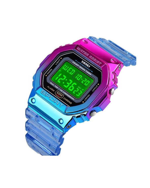 Ψηφιακό ρολόι χειρός – Skmei - 1622 - Pink/Blue Metallic