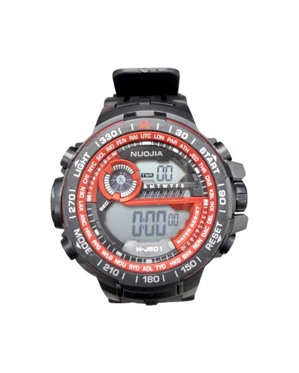 Ψηφιακό ρολόι χειρός - NJ801 - Nuojia - 115180 - Black/Red