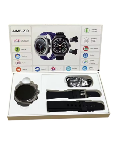 Σετ Smartwatch με ασύρματα ακουστικά Bluetooth - AIMB-Z19 - 065578 - Black