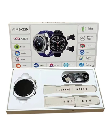 Σετ Smartwatch με ασύρματα ακουστικά Bluetooth - AIMB-Z19 - 065578 - White