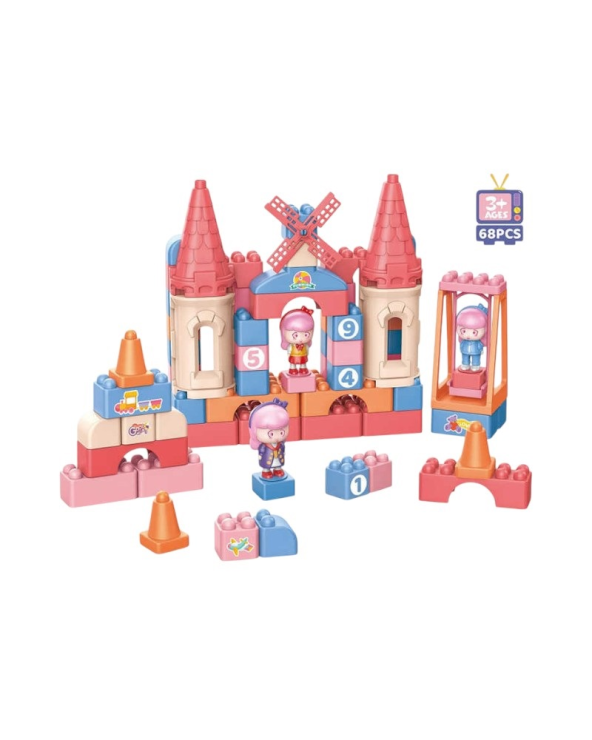 Σετ κατασκευών DIY με τουβλάκια - Block Castle - 68pcs - JX6747