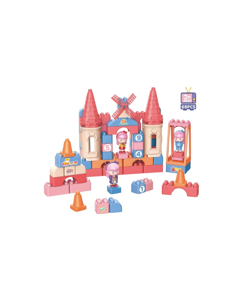 Σετ κατασκευών DIY με τουβλάκια - Block Castle - 68pcs - JX6747