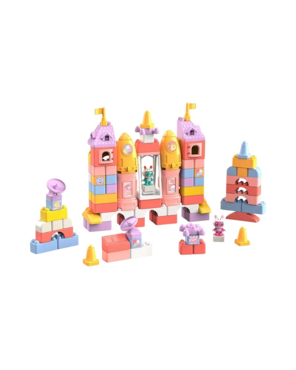 Σετ κατασκευών DIY με τουβλάκια - Rabbit Space Travel - 81pcs - JX6806