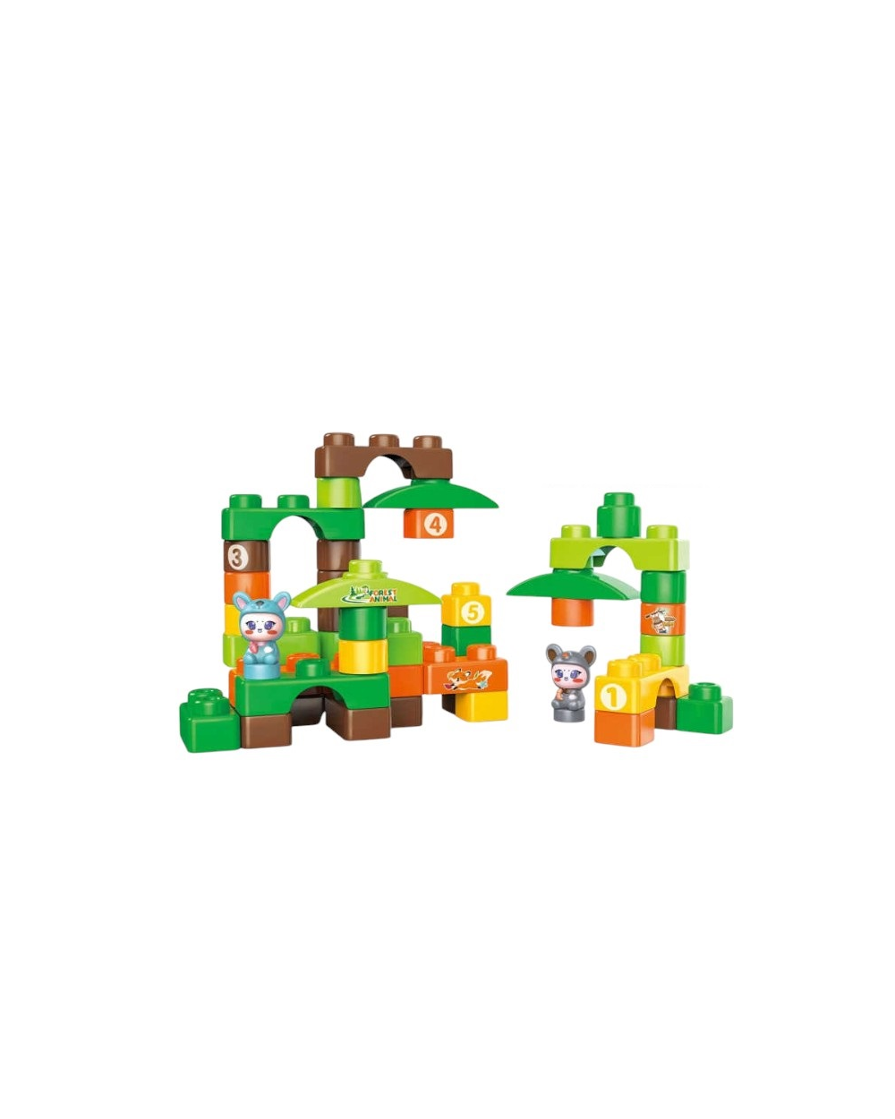 Σετ κατασκευών DIY με τουβλάκια - Forest Animals - 45pcs - JX6753