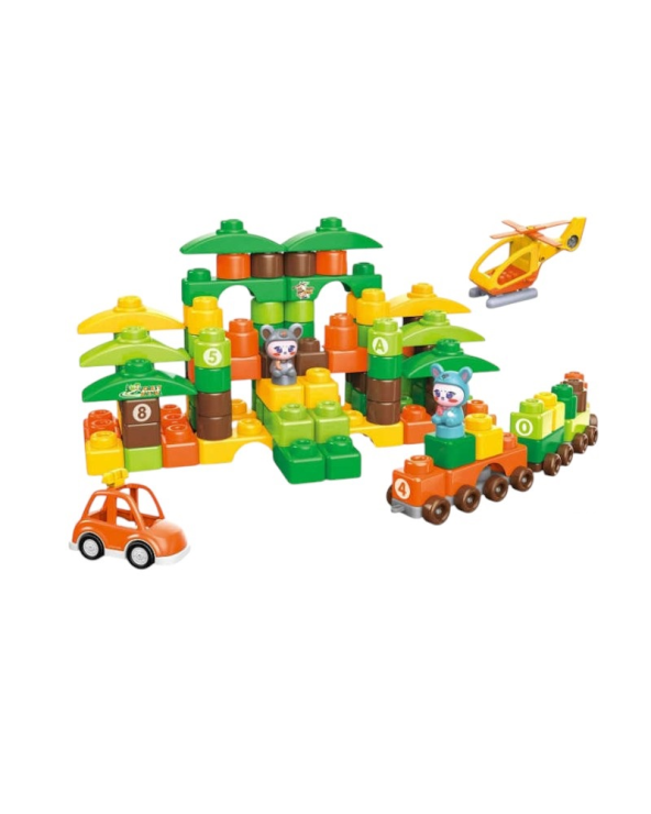 Σετ κατασκευών DIY με τουβλάκια - Forest Animals - 93pcs - JX6755