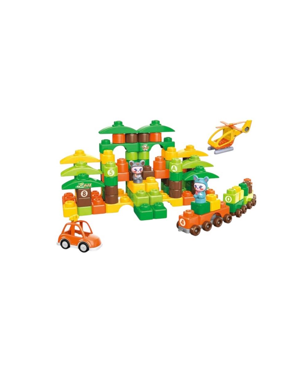 Σετ κατασκευών DIY με τουβλάκια - Forest Animals - 93pcs - JX6755