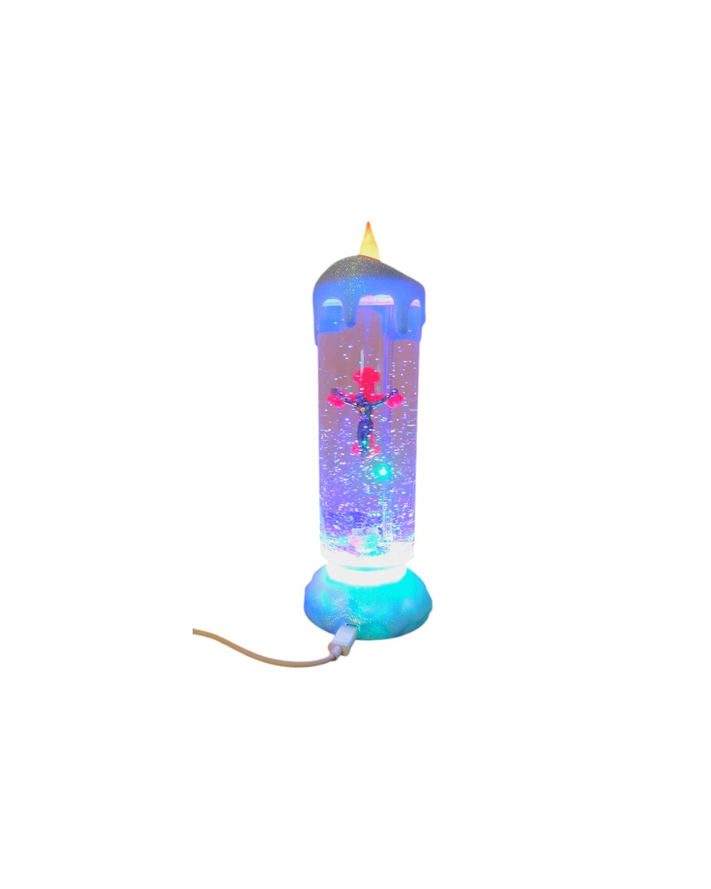 Διακοσμητικό κερί USB με φωτισμό LED και glitter - 876575 - White