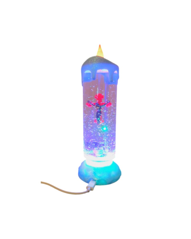 Διακοσμητικό κερί USB με φωτισμό LED και glitter - 876575 - White