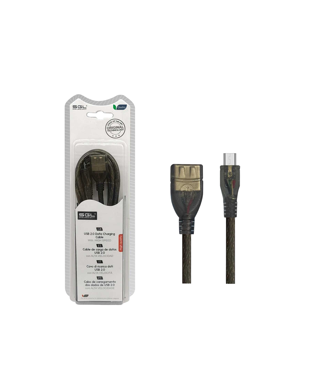Καλώδιο φόρτισης & data - 21S - USB-A female/Micro USB - 1.5m