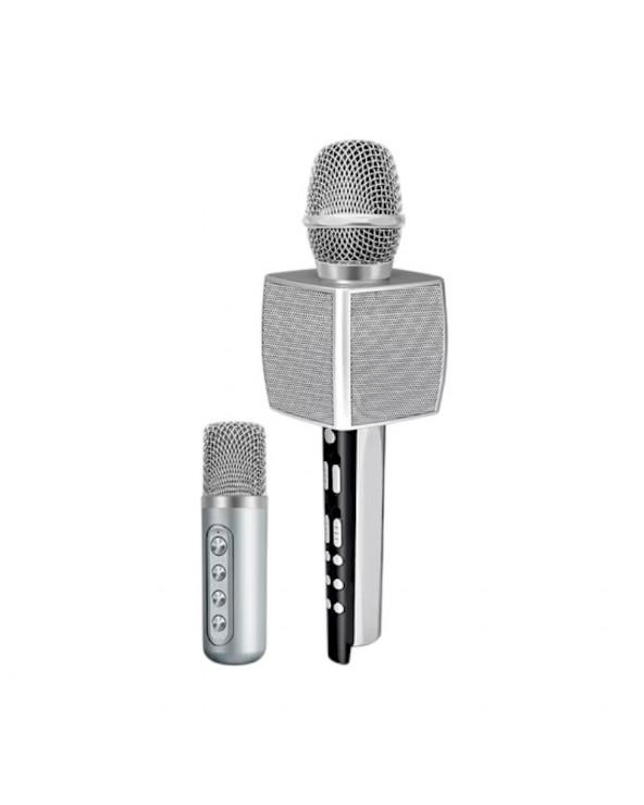 Σετ ασύρματο μικρόφωνο Karaoke με ηχείο &amp;amp; mini μικρόφωνο - YS-98 - 885291 - Silver