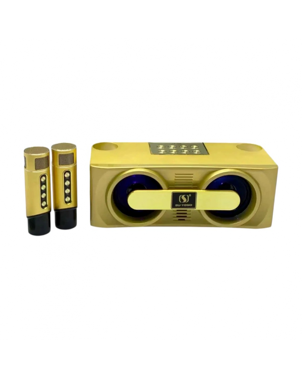 Ασύρματο ηχείο Bluetooth με 2 μικρόφωνα Karaoke - YS-205 - 887226 - Gold