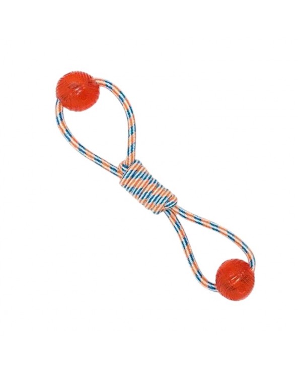 Παιχνίδι σκύλου σχοινί με μπάλα TPR - 42cm - 12pcs