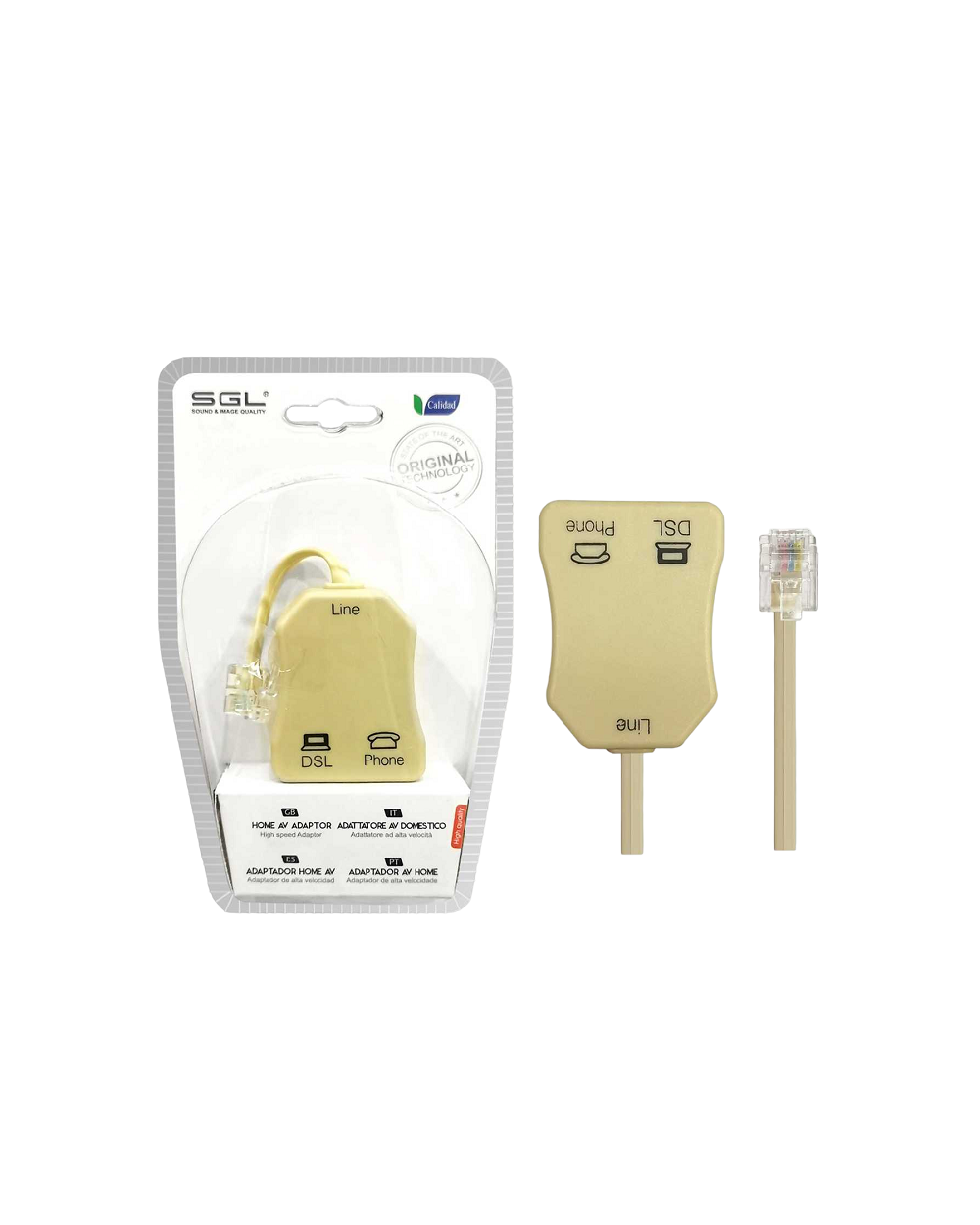 Διακλαδωτής ADSL με φίλτρο για Modem/Router & PSTN - ADSL Splitter - 61063B