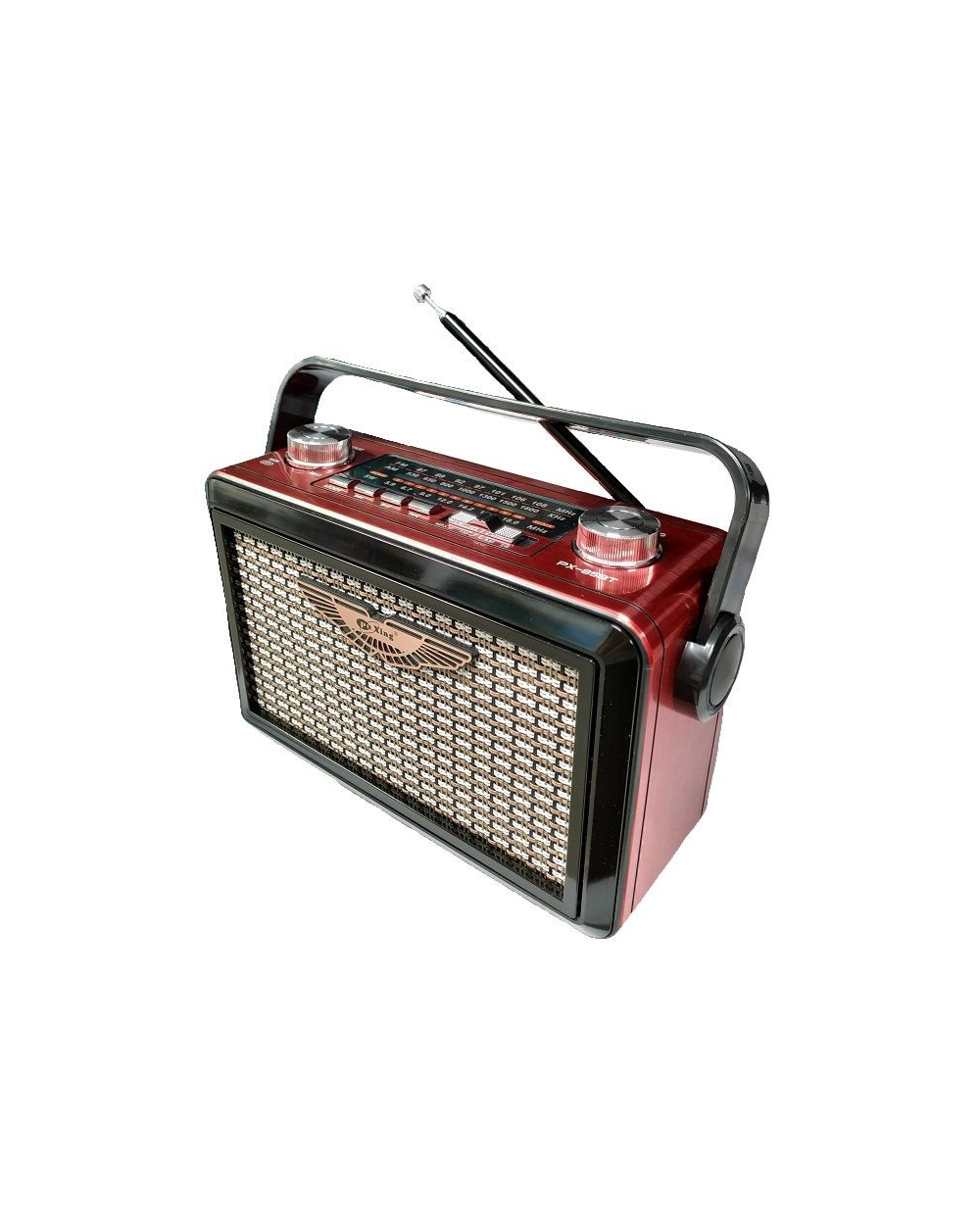 Επαναφορτιζόμενο ραδιόφωνο Retro - PX-85BT - 700857 - Red
