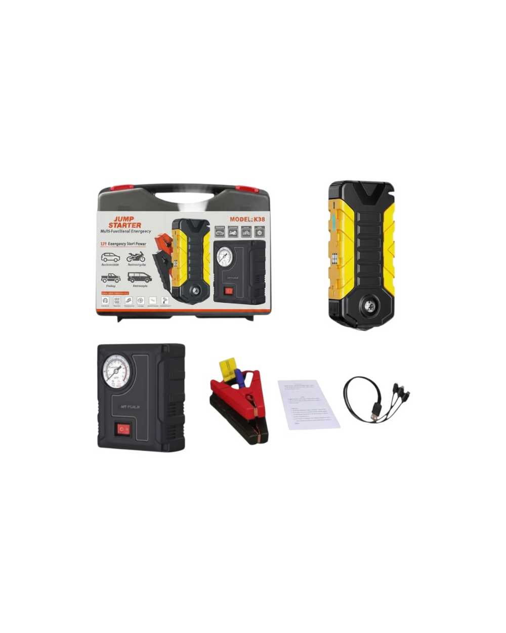 Εκκινητής μπαταρίας οχημάτων Jump Starter με αεροσυμπιεστή - 1710939/06B