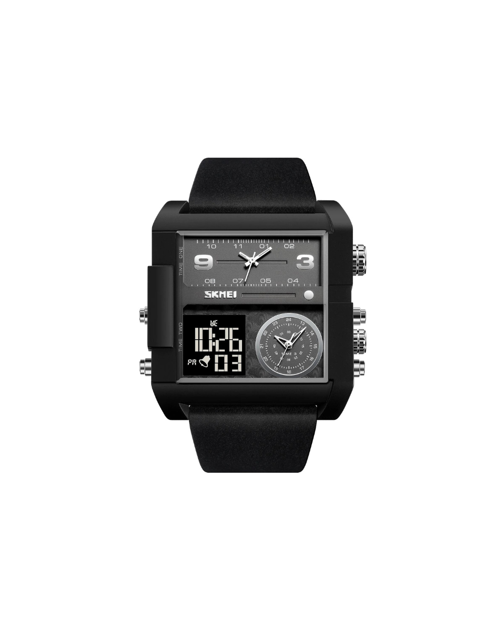 Ψηφιακό/αναλογικό ρολόι χειρός - Skmei - 2020 - Black/Black