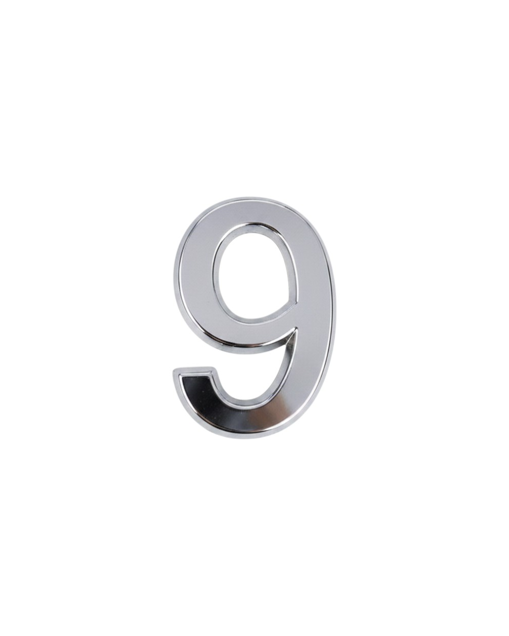 Αυτοκόλλητη μεταλλική πινακίδα αριθμός 9 - 12cm - Σετ 12 τεμάχια