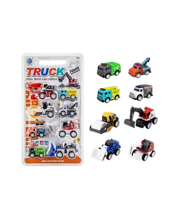Σετ αυτοκινητάκια με Pull Back - 8pcs - 278-75